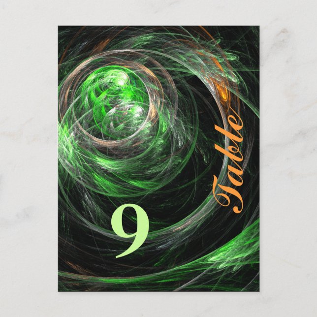Around the World Green Table Number Postcard (Front)
