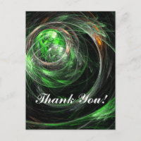Around the World Green Thank You Postcard