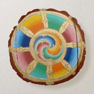 Around zen kissing life wheel round pillow
