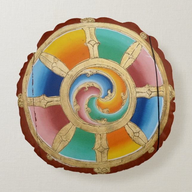 Around zen kissing life wheel round pillow (Front)