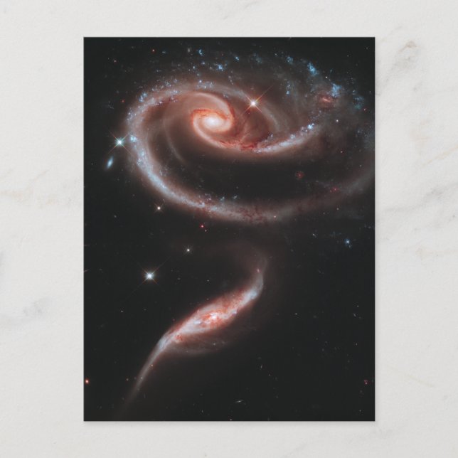 Arp 273 Interacting Galaxies (Hubble Telescope) Postcard (Front)
