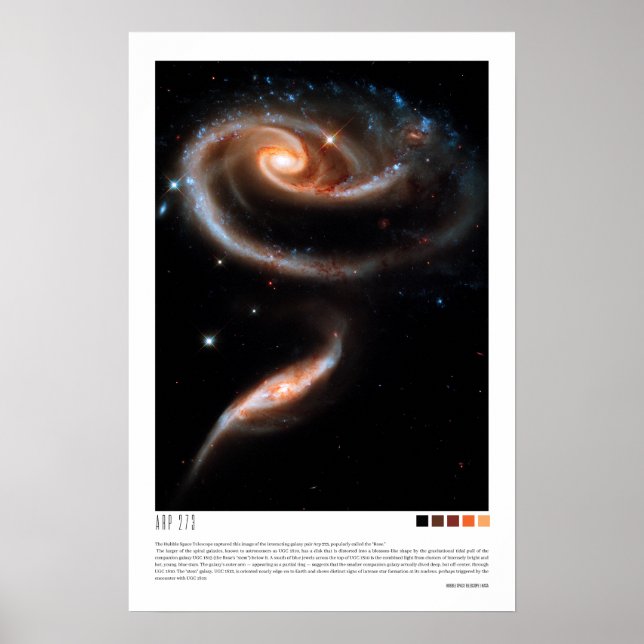 Arp 273 Interacting Galaxies (Hubble Telescope) Poster (Front)