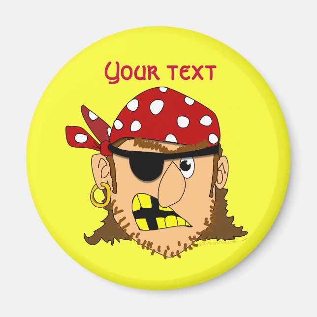 Arr Pirate Man Customizable Pirate Stuff Magnet (Front)