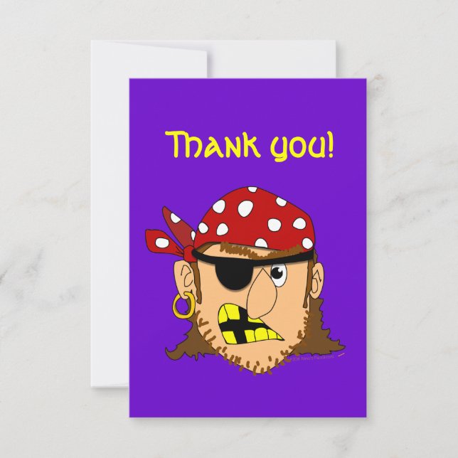 Arr Pirate Man Customizable Pirate Stuff Thank You Card (Front)