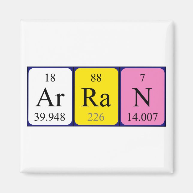 Arran periodic table name magnet (Front)