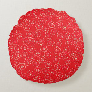 Arranged a traditional Japanese casual kimono patt Round Pillow