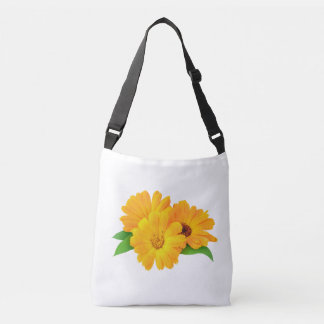 Arranged Calendula Flowers Crossbody Bag