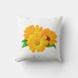 Arranged Calendula Flowers Throw Pillow