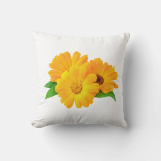 Arranged Calendula Flowers Throw Pillow