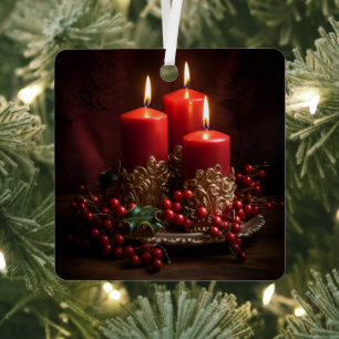 arrangement de bougie de Noël ornement de fête