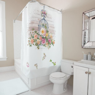 Arrangement Floral Sur Le Rideau De Douche De Cage