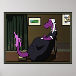 Arrangement in Purple & Green Poster