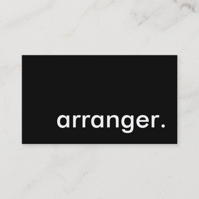 arranger. business card (Front)