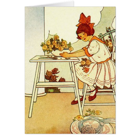 Arranging Yellow Flowers Card