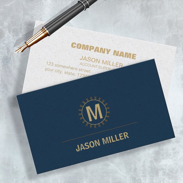 Array and Line Monogram Professional Gold ID313 Business Card (Creator Uploaded)