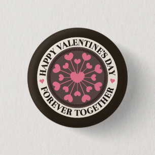 Array of Hearts Forever Together Valentine 1 Inch Round Button