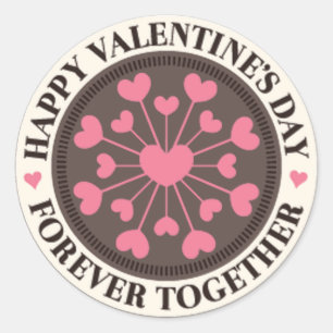 Array of Hearts Forever Together Valentine ID1086 Classic Round Sticker