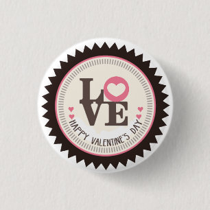 Array of Love Happy Valentine's Day 1 Inch Round Button