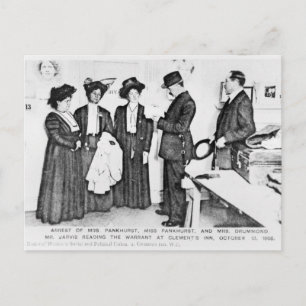 Arrest of Mrs Pankhurst Postcard