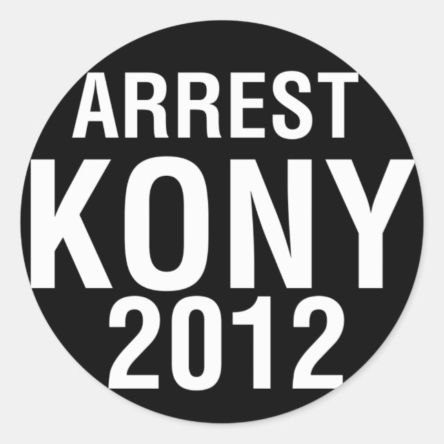 Arrestation KONY 2012 autocollant rond (Devant)