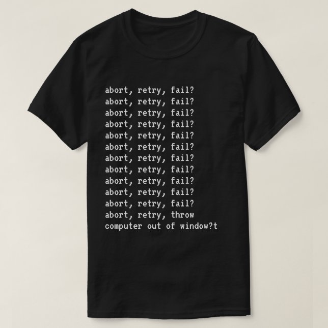 Arrêt, nouvelle tentative, le T-shirt des hommes (Design devant)