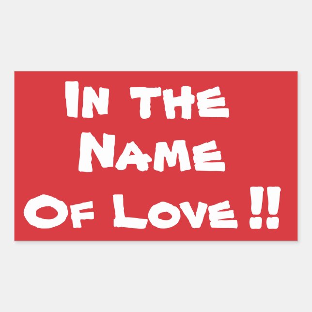 ARRÊTER au nom de l'amour Stop Sticker (Devant)