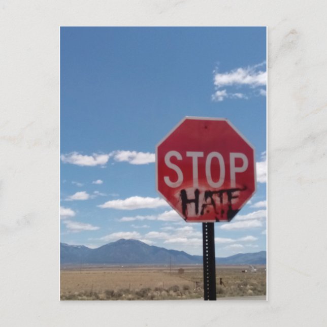 Arrêter la carte postale de haine (Devant)