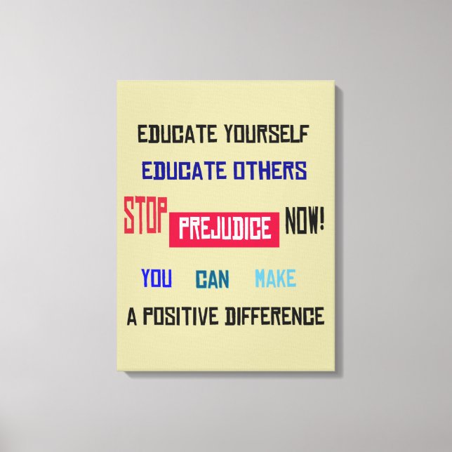 Arrêter les préjugés Toile enveloppée (Recto)