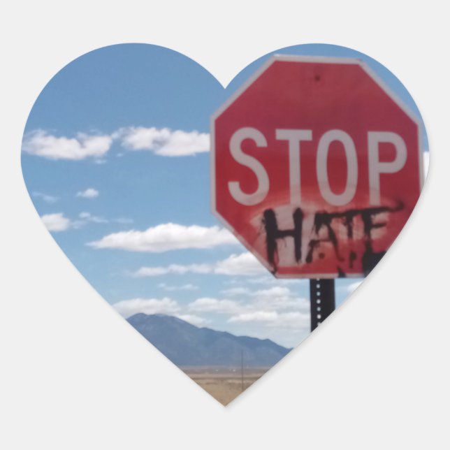 Arrêter les stickers cardiaques de haine (Devant)