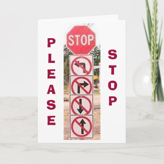 ARRÊTER/SIGNER HUMOUR POUR JE VOUS AIME CARTE À TO (Devant)