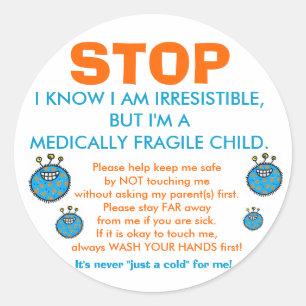 Arrêtez et pensez : Stickers Enfants médicalement 