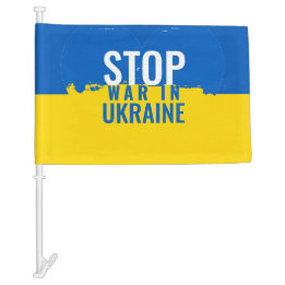 Arrêtez la guerre en Ukraine. Drapeau ukrainien.