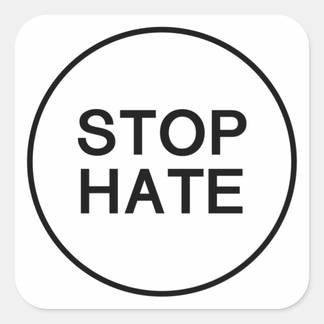 Arrêtez le bouton Sticker de haine. (Devant)