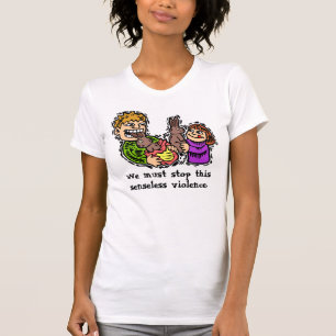 Arrêtez le T-shirt Violence Bunny au chocolat sans