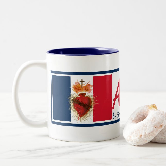 Arrêtez! Two-Tone Coffee Mug (With Donut)