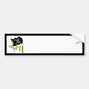 ARRGH! Waving Jolly Roger Pirate Flag Bumper Sticker