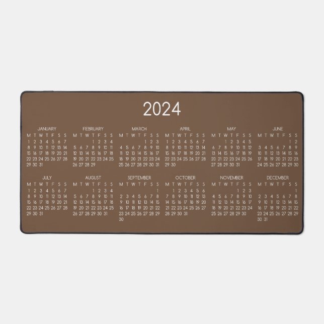 arrière - plan couleur Brown du calendrier 2024 (Recto)