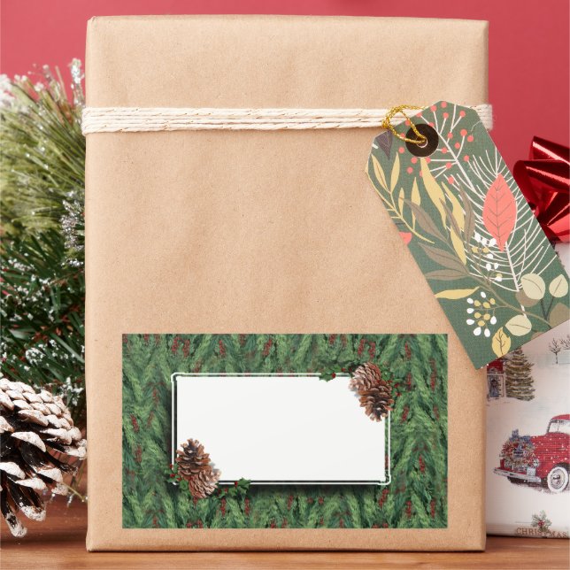 Arrière - plan d'arbre de Noël avec étiquette (vacances)