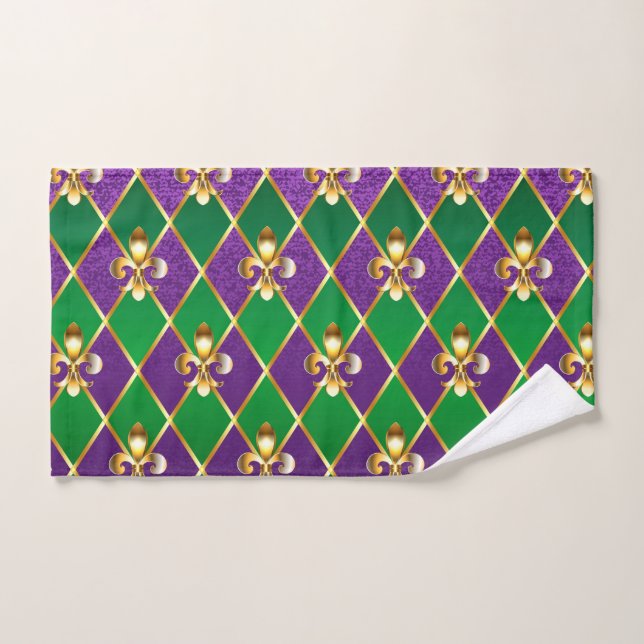Arrière - plan de bijoux Mardi Gras (Serviette à main)