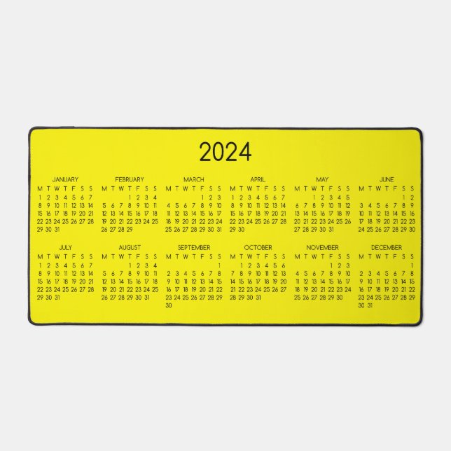 arrière - plan de couleur jaune du calendrier 2024 (Recto)