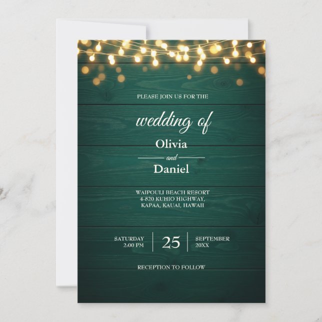 Arrière - plan de Faire-part de mariage en bois Tu (Devant)
