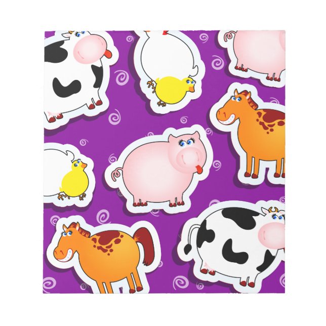 Arrière - plan de ferme heureux, bloc-notes (Devant)