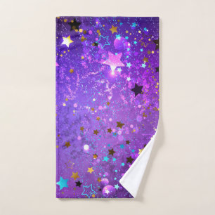 Arrière - plan de feuille violet avec étoiles