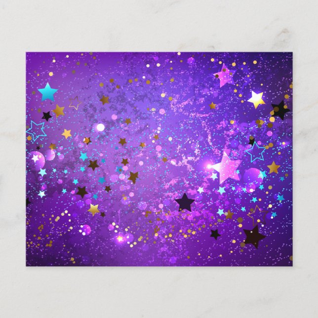 Arrière - plan de feuille violet avec étoiles (Devant)