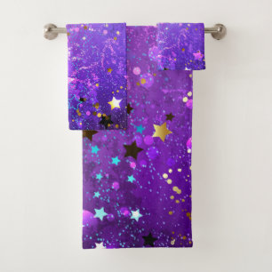 Arrière - plan de feuille violet avec étoiles