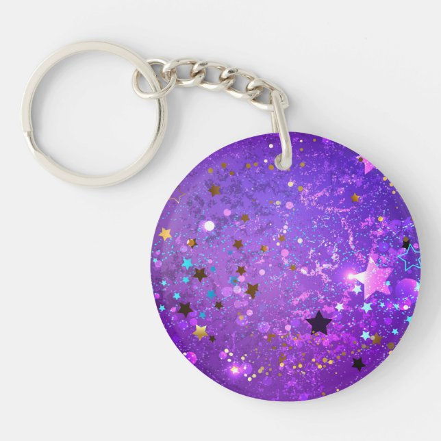 Arrière - plan de feuille violet avec étoiles (Devant)