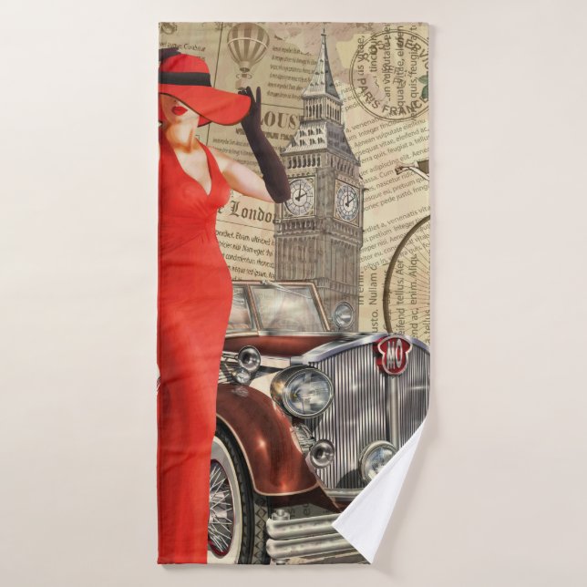 arrière - plan de journal déchiré par le poster vi (Serviette de bain)