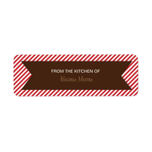 Arrière - plan rayé Étiquettes de cuisine (Devant)