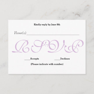 Arrière-plan violet - Carte de réponse à la récept