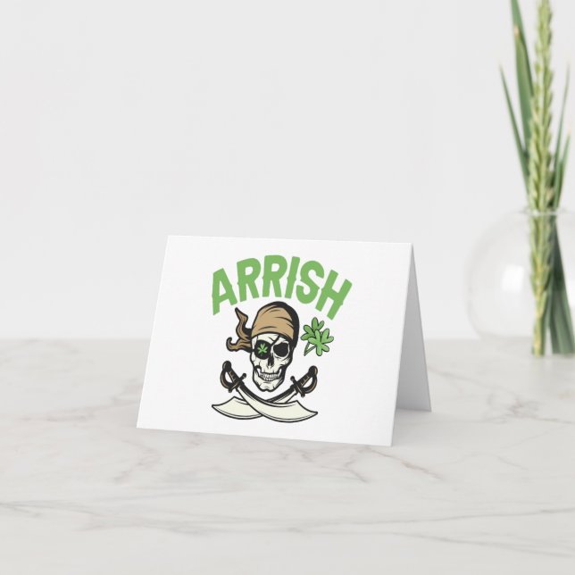 Arrish Irish Pirate Funny St Patrick's Day Gift Thank You Card (Front)